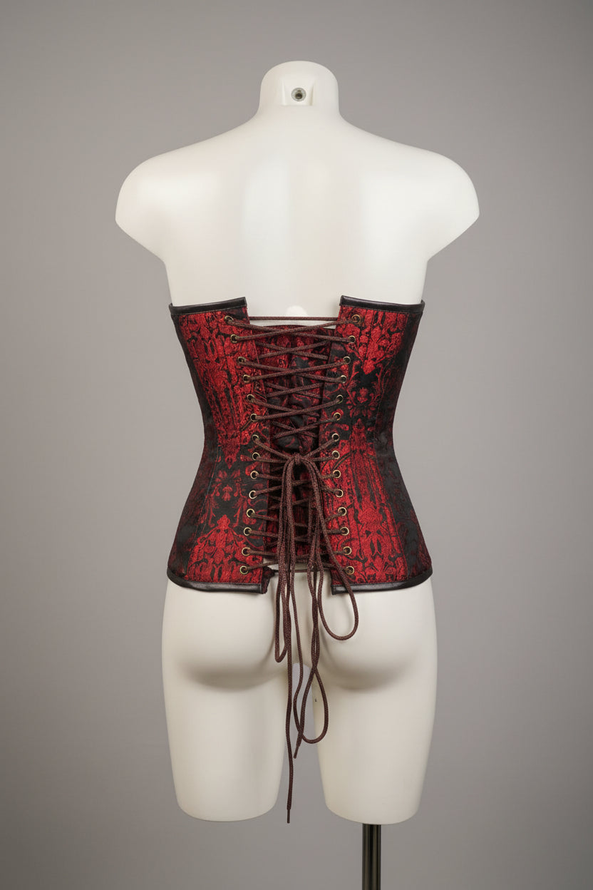Corset C-lock O/B red king brocade