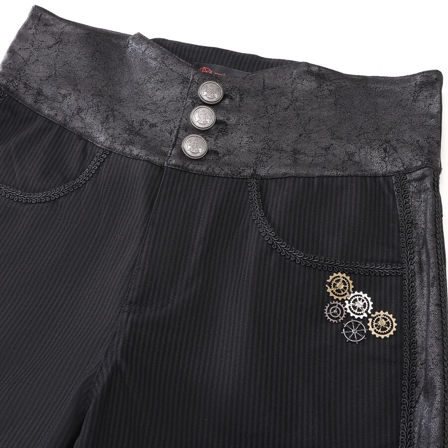 Pantalon taille haute steampunk NOIR