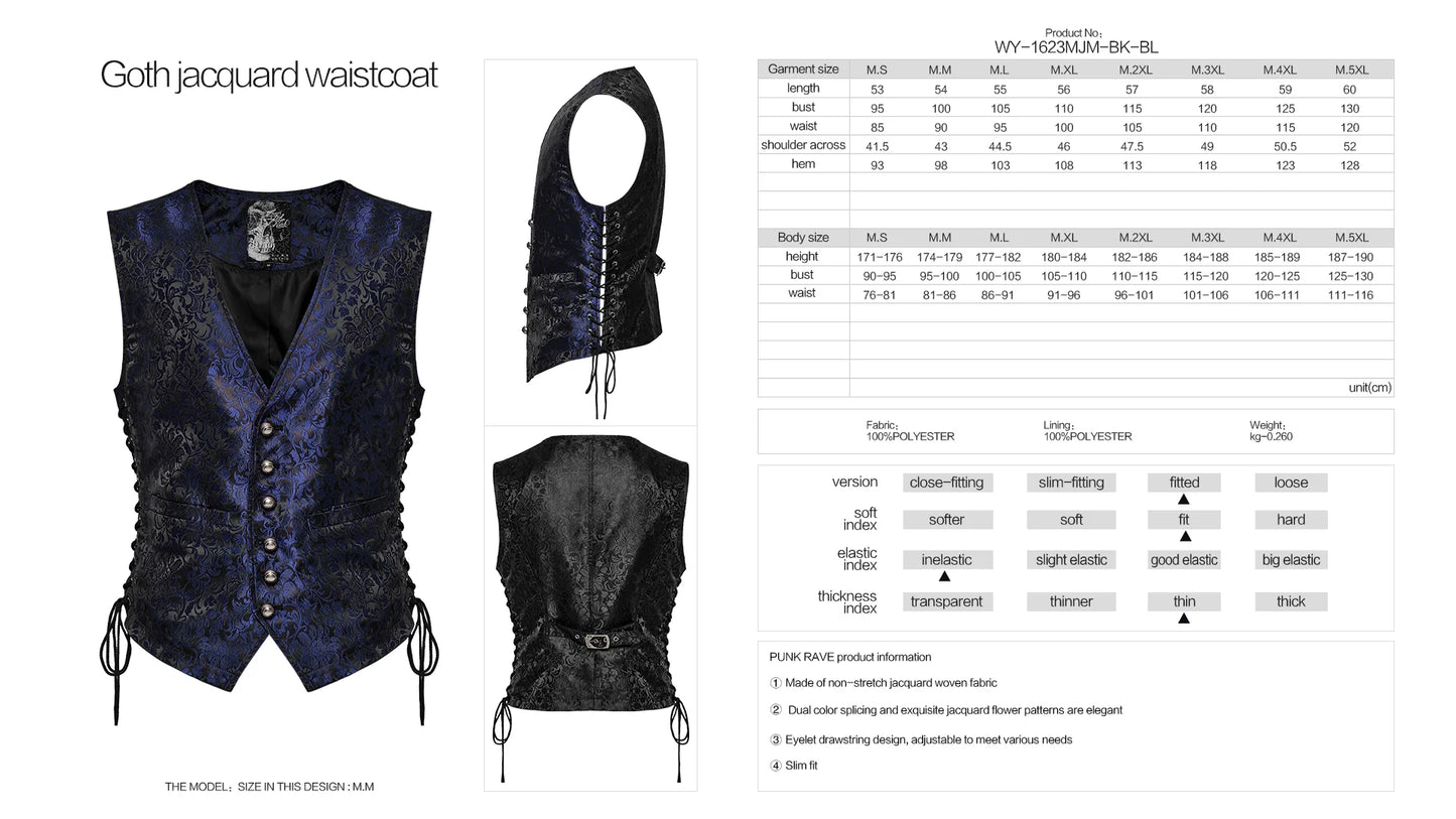 Gilet gothique ELEGANT BLEU