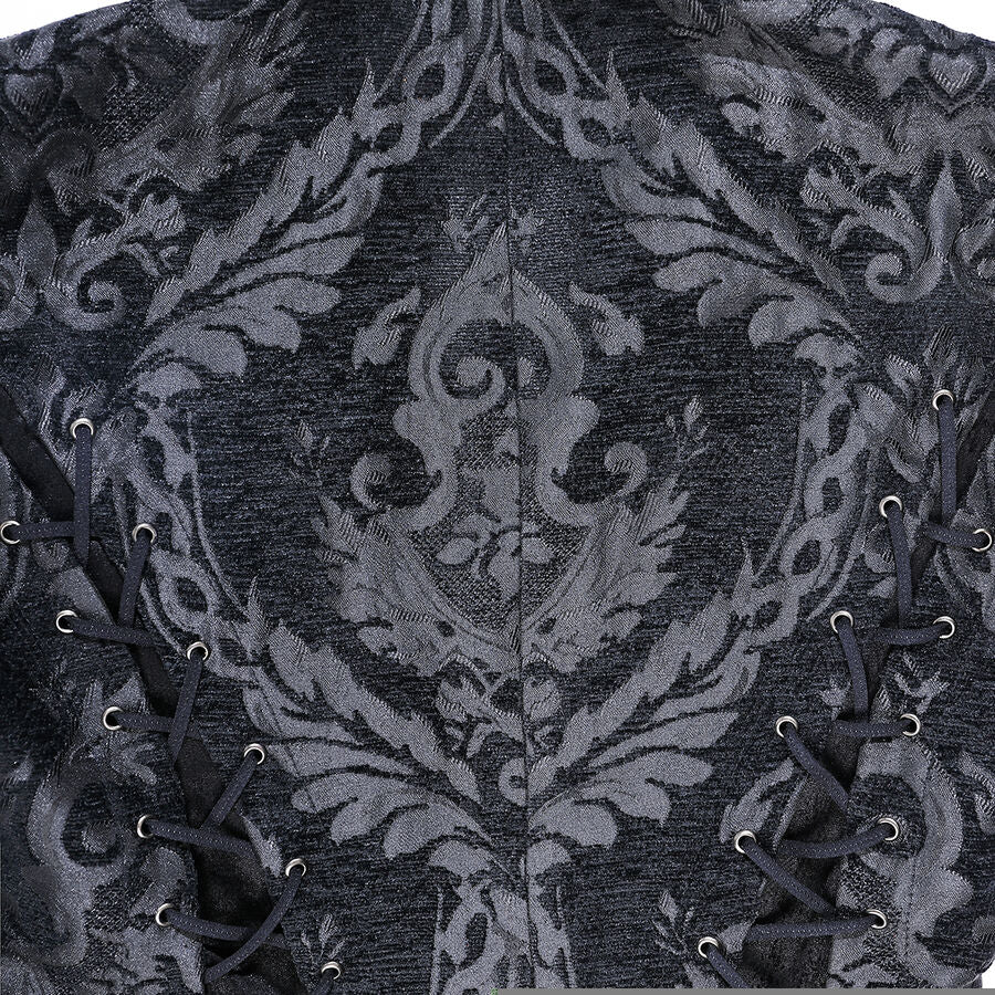 gilet femme jacquard style baroque Noir