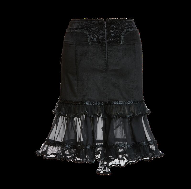 Jupe baroque en velours et dentelle