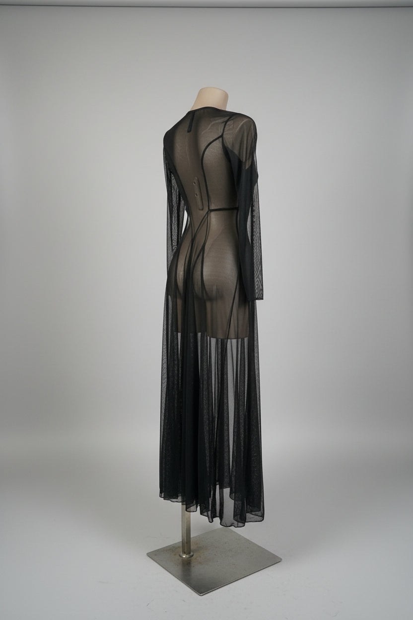 Manteau Fetish en tulle noir