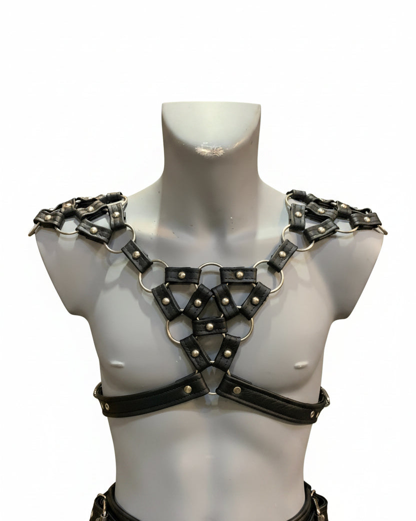 Maille en cuir épaules gladiateur