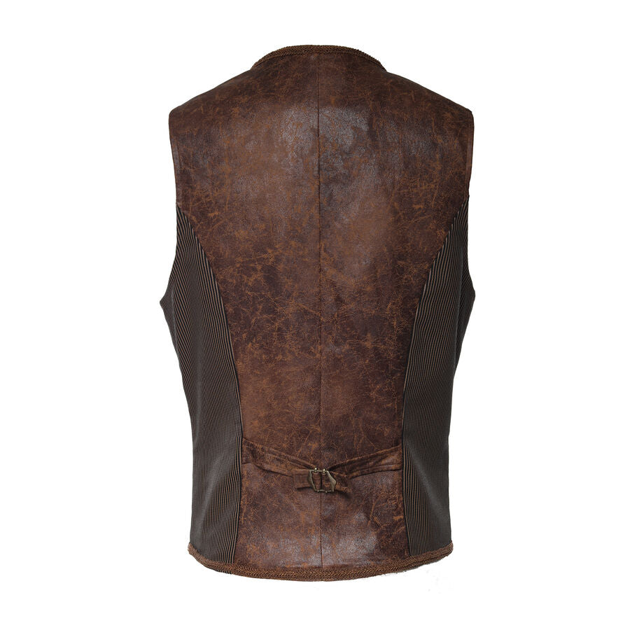 Gilet steampunk à rayure MARRON