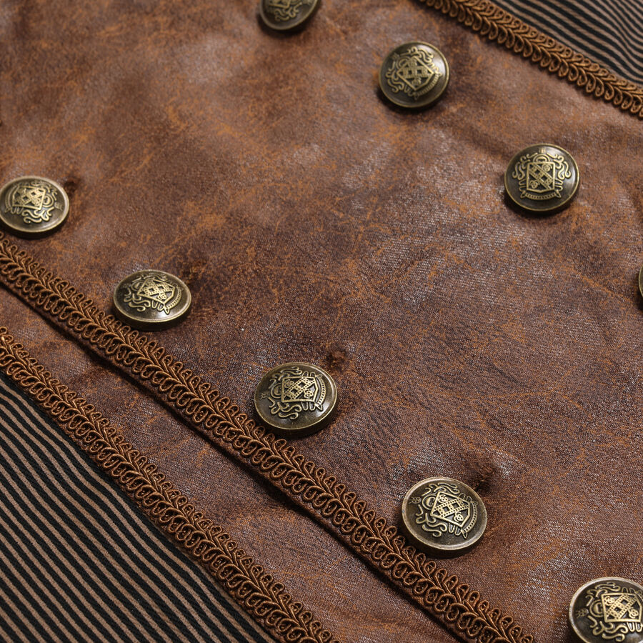 Gilet steampunk à rayure MARRON