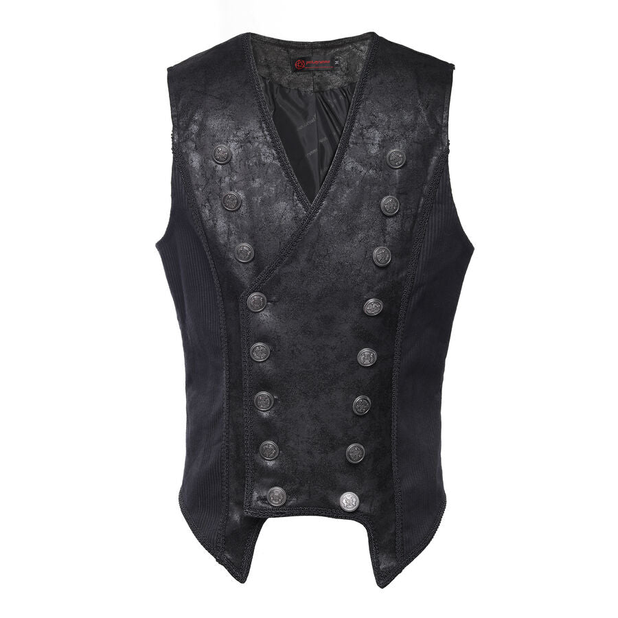 Gilet steampunk à rayure NOIR