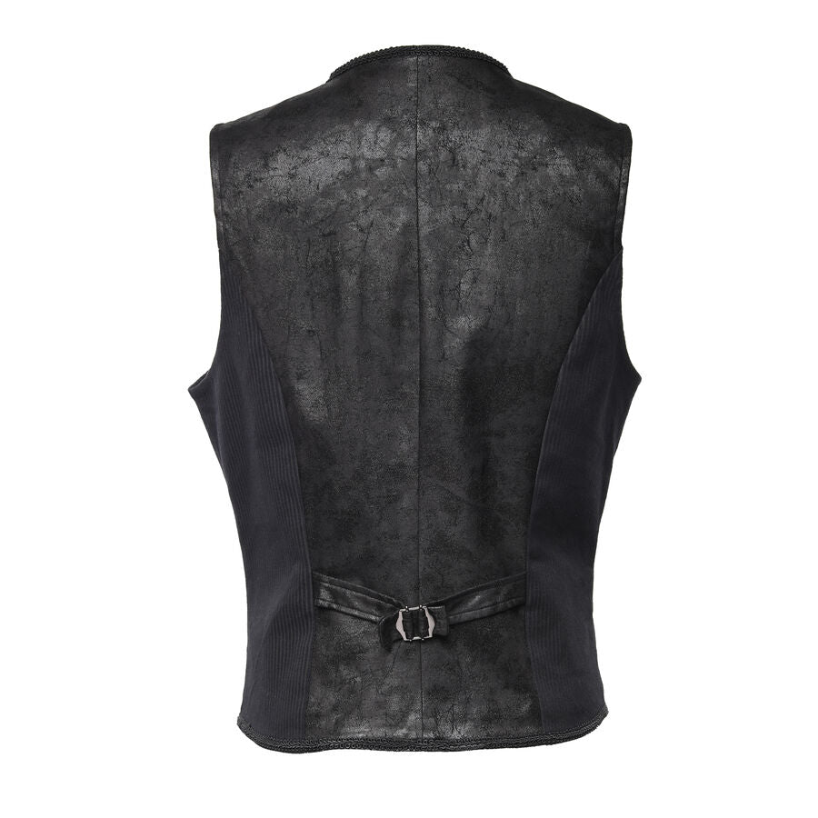 Gilet steampunk à rayure NOIR