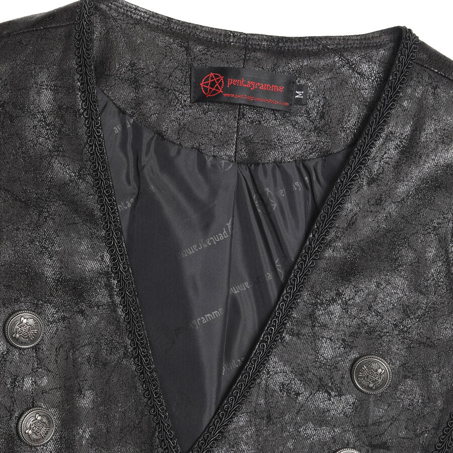 Gilet steampunk à rayure NOIR