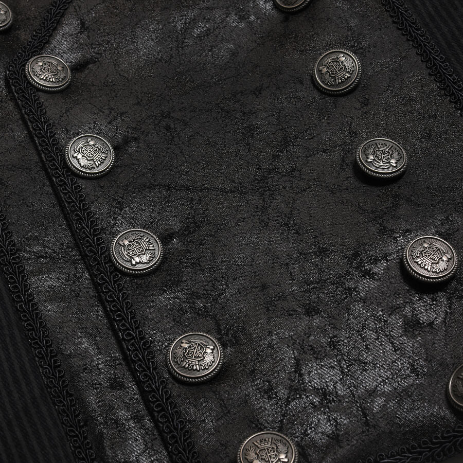 Gilet steampunk à rayure NOIR