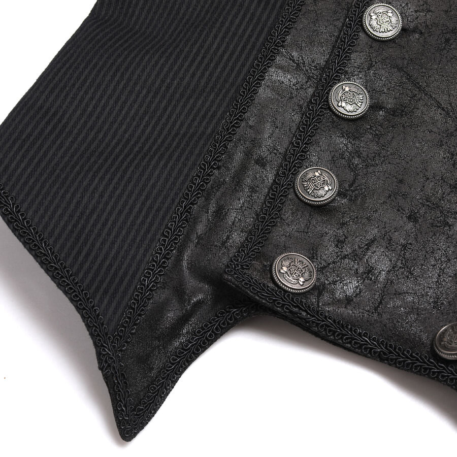Gilet steampunk à rayure NOIR