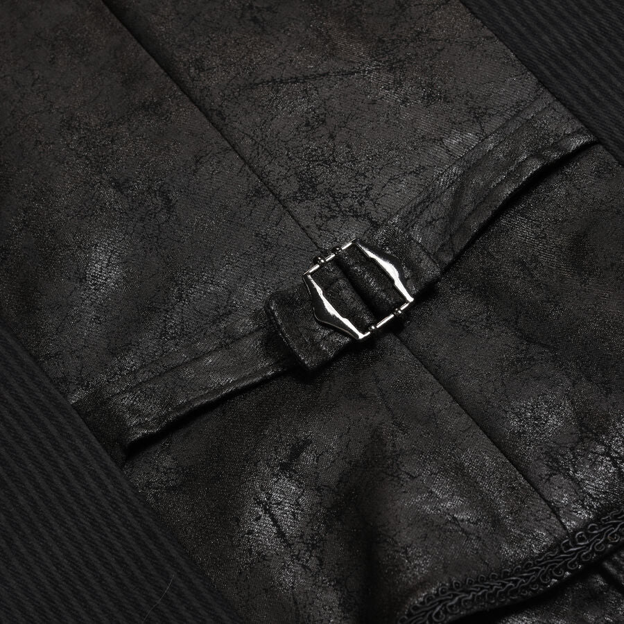 Gilet steampunk à rayure NOIR