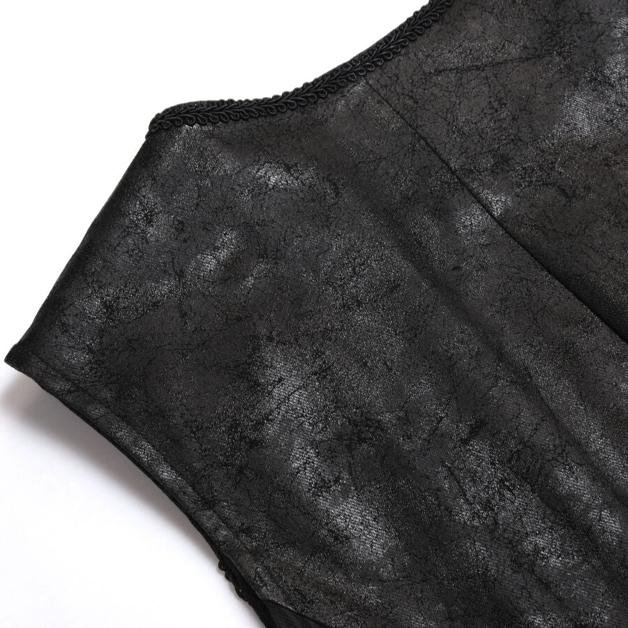 Gilet steampunk à rayure NOIR
