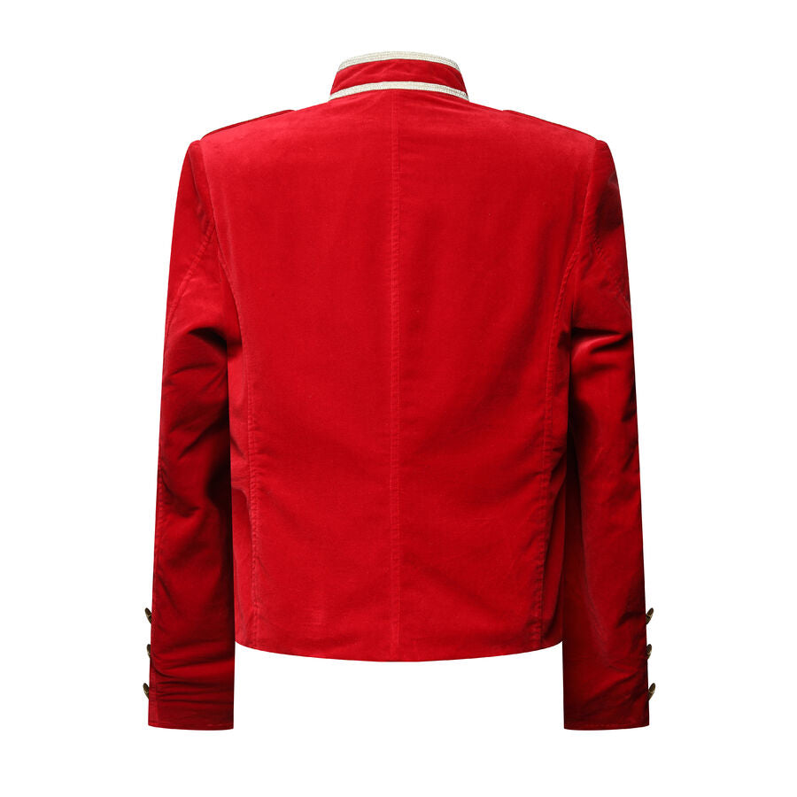 Veste officier style gothique en velours rouge