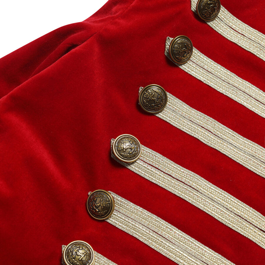 Veste officier style gothique en velours rouge