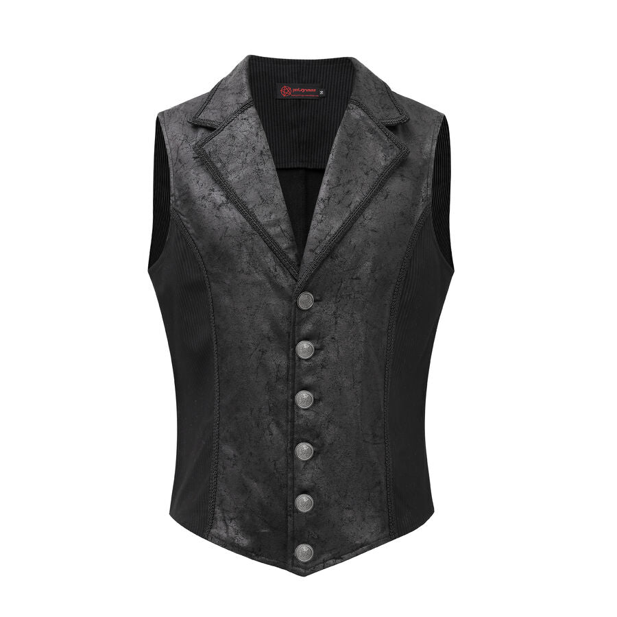 Gilet steampunk - simili cuir vieilli NOIR