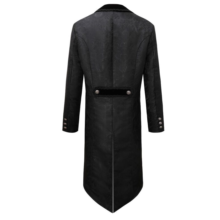 Veste queue-de-pie gothique brocart noir
