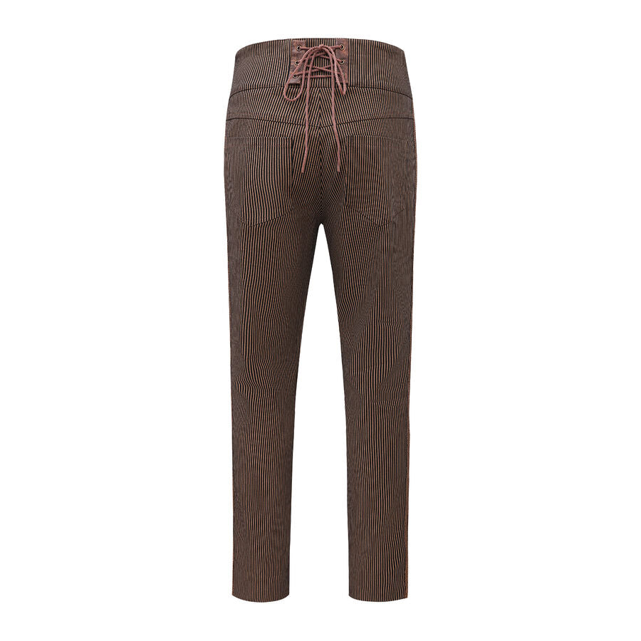 Pantalon taille haute steampunk MARRON