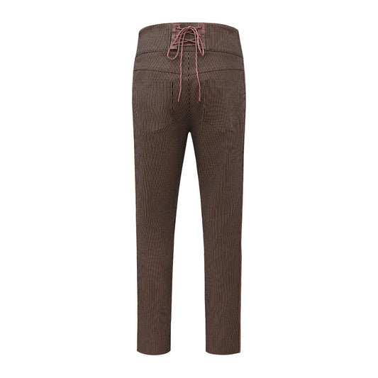 Pantalon taille haute steampunk MARRON