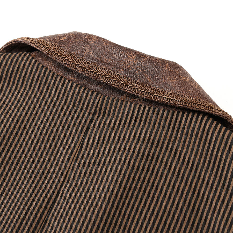 Gilet steampunk - simili cuir vieilli MARRON