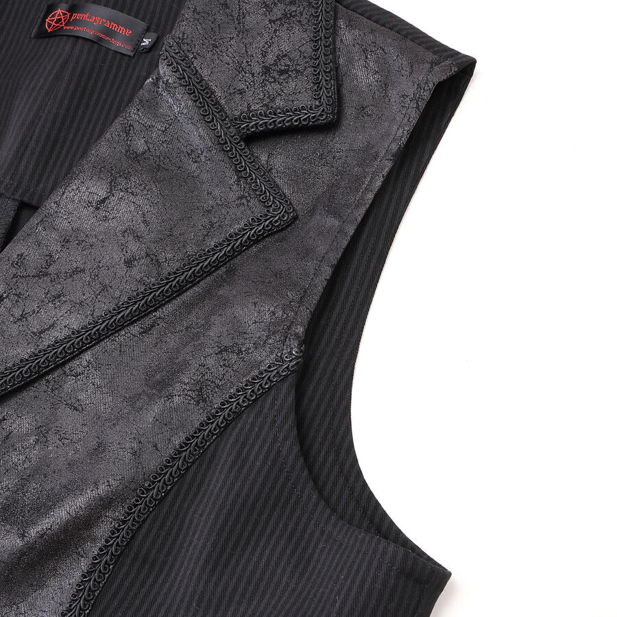 Gilet steampunk - simili cuir vieilli NOIR