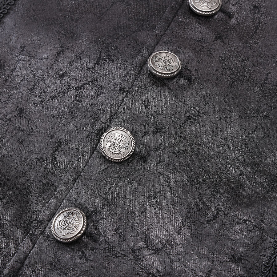 Gilet steampunk - simili cuir vieilli NOIR