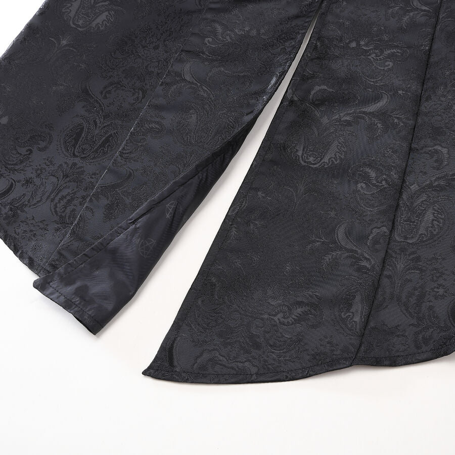 Veste queue-de-pie gothique brocart noir