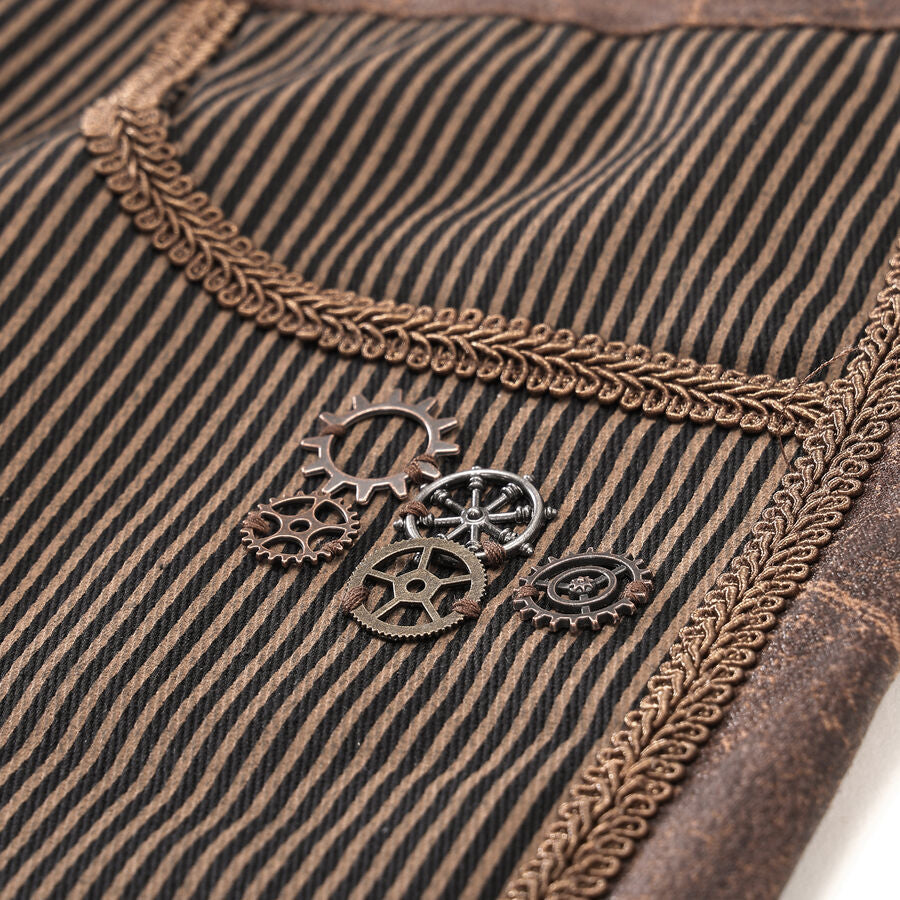Pantalon taille haute steampunk MARRON