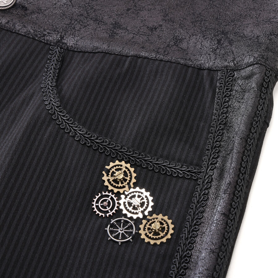 Pantalon taille haute steampunk NOIR