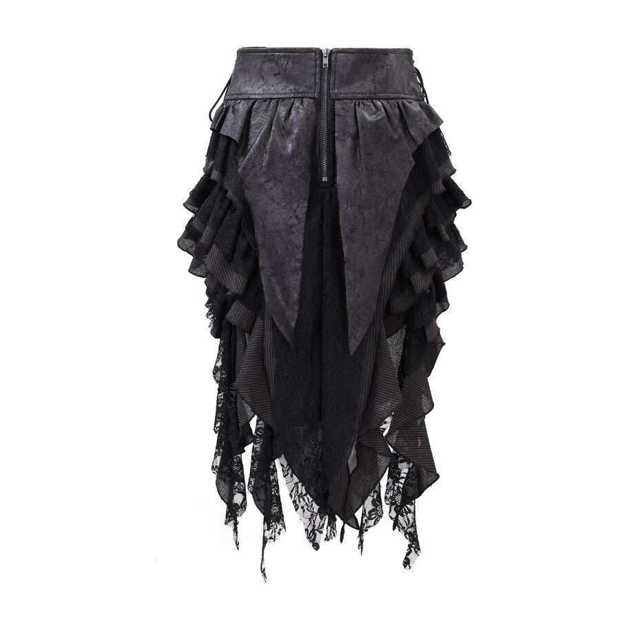 Jupe steampunk gothique à volants superposés