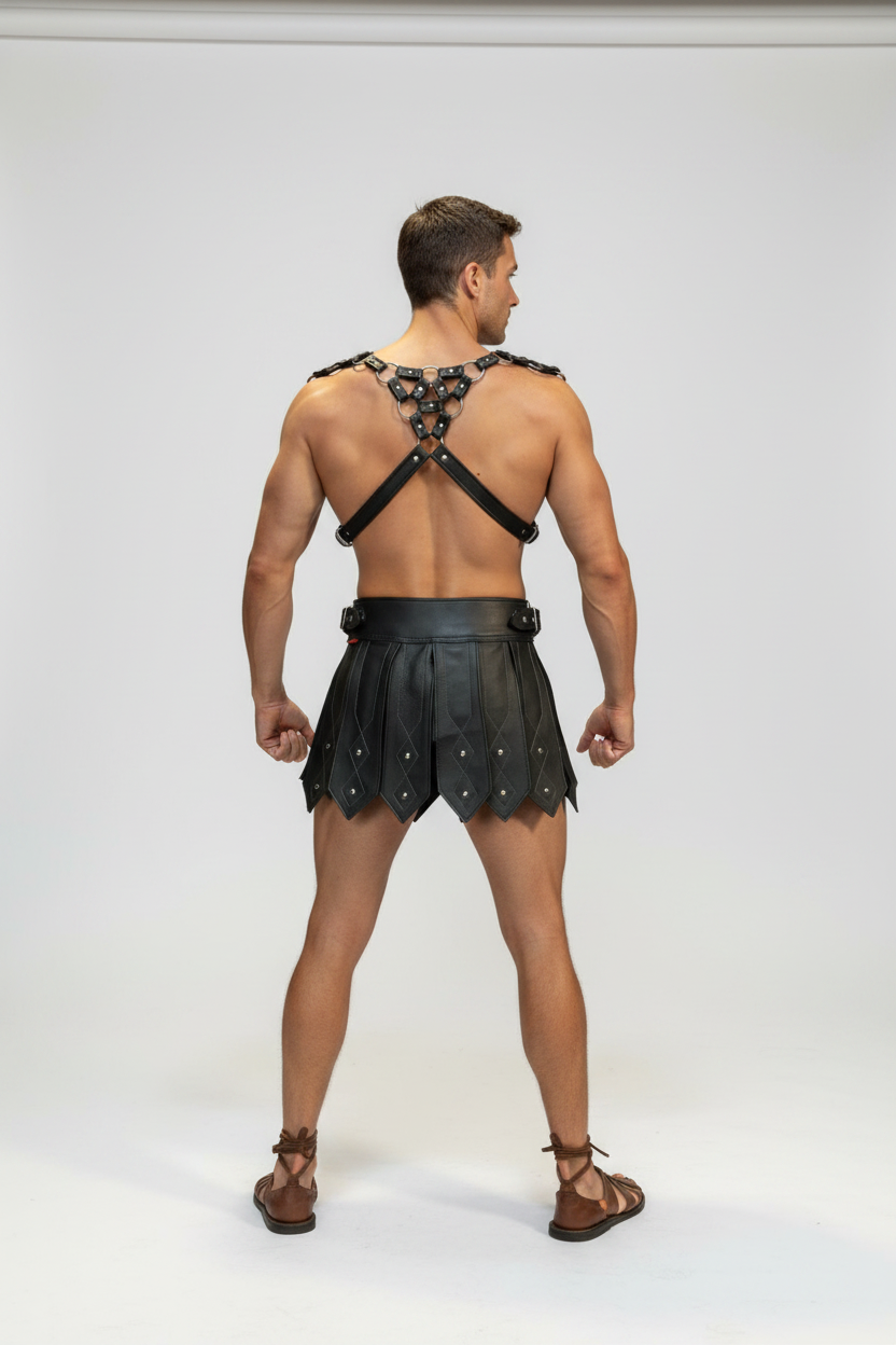 Maille en cuir épaules gladiateur
