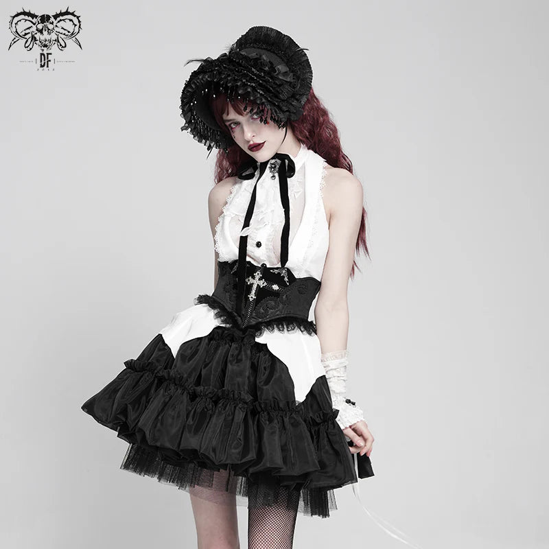 Chemise sans manche gothique blanche