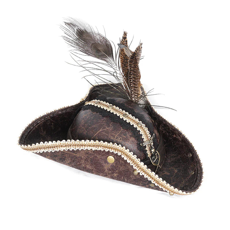 Chapeau tricorne MARRON