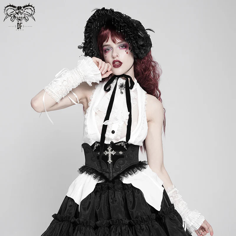 Chemise sans manche gothique blanche