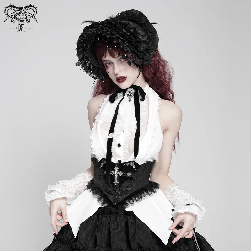 Chemise sans manche gothique blanche