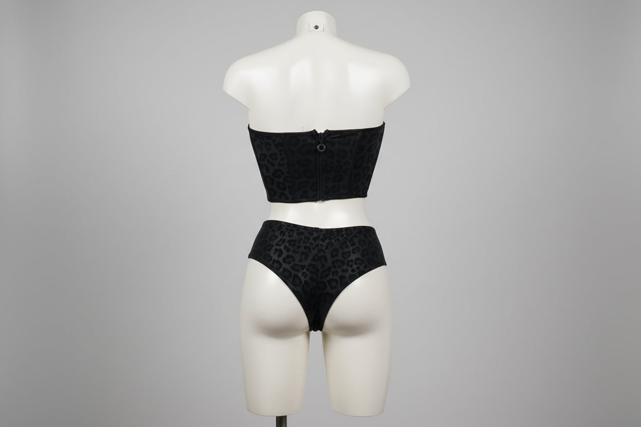 BUSTIER COURT LEOPARD