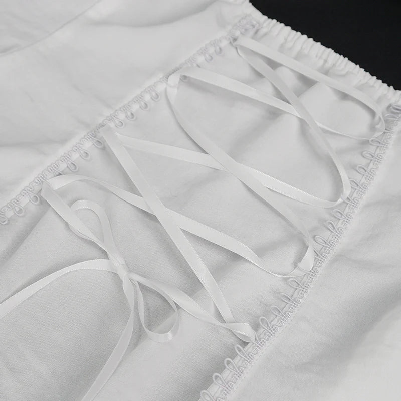 Chemise sans manche gothique blanche