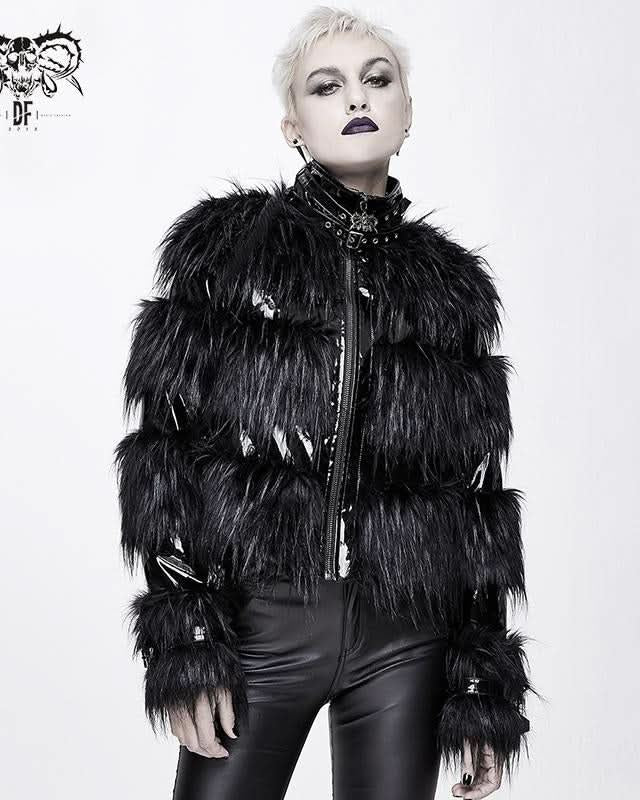 Veste Punk 'Crossroads' Fourrure