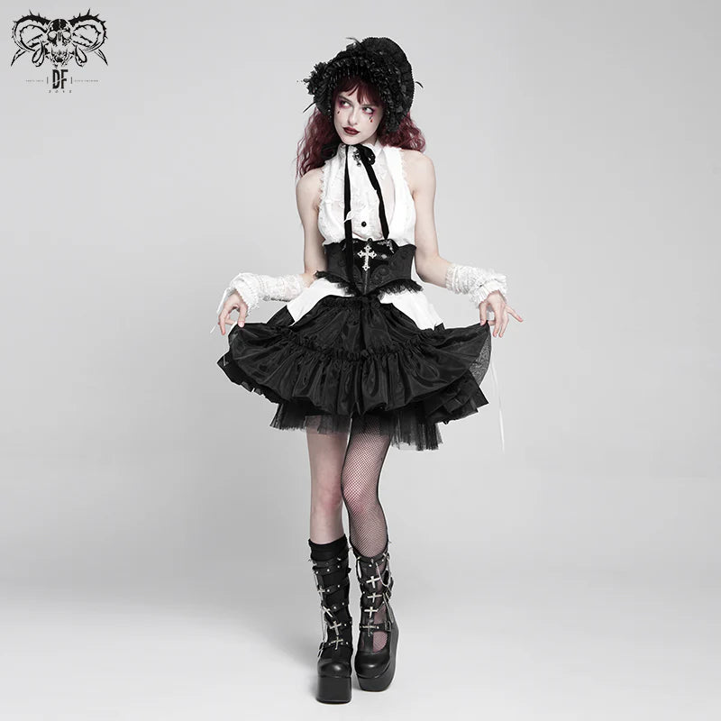 Chemise sans manche gothique blanche