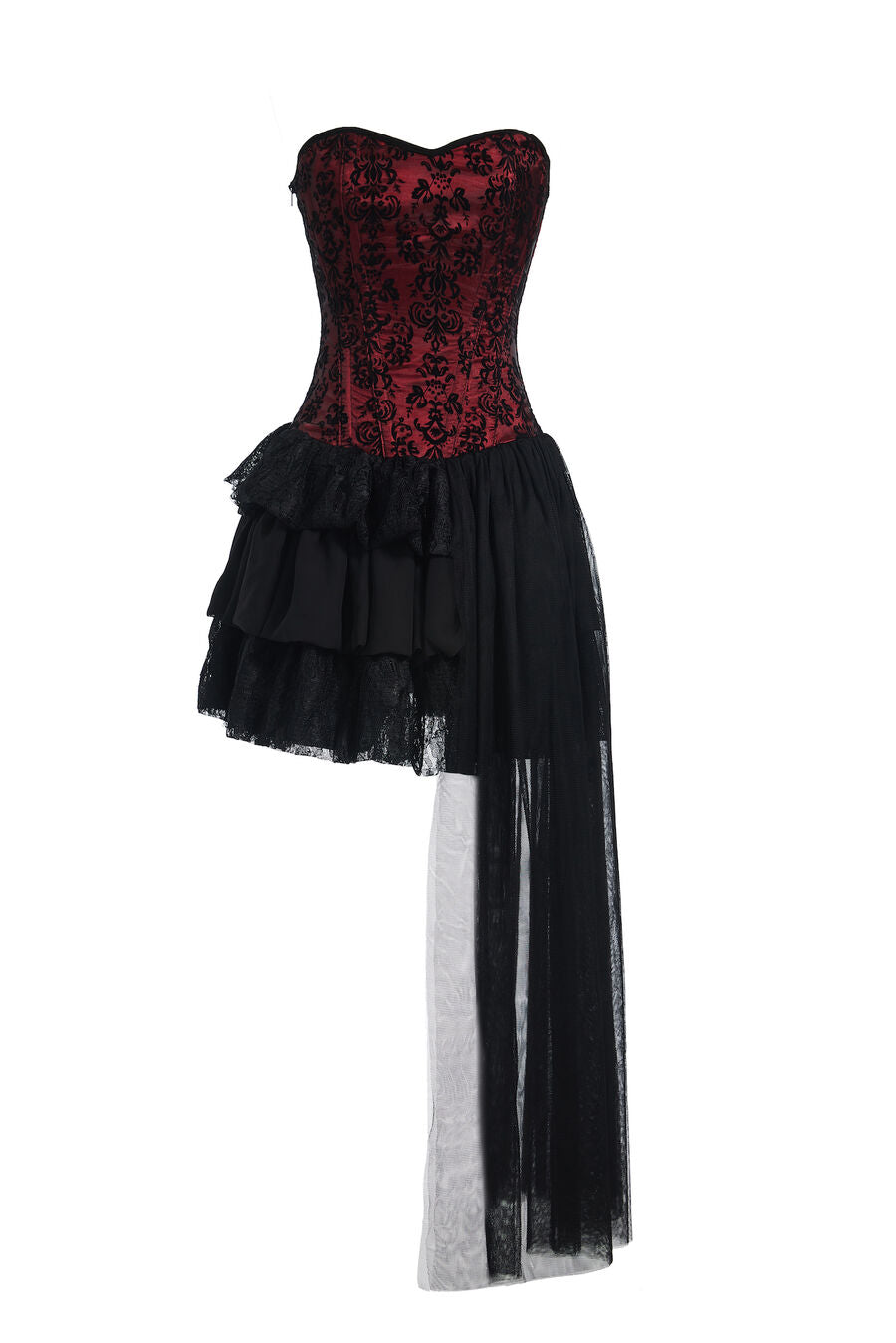 Robe bustier en dentelle gothique ROUGE