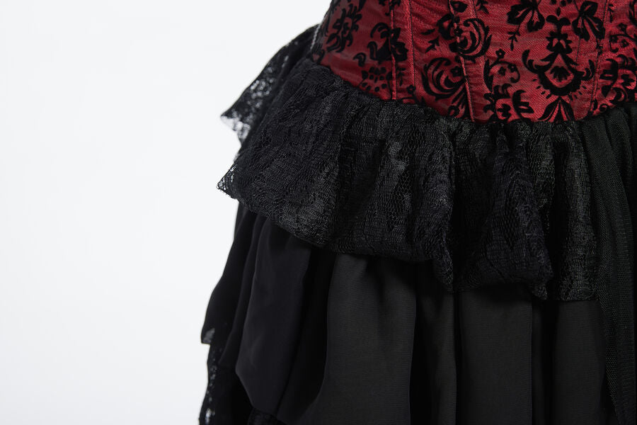 Robe bustier en dentelle gothique ROUGE