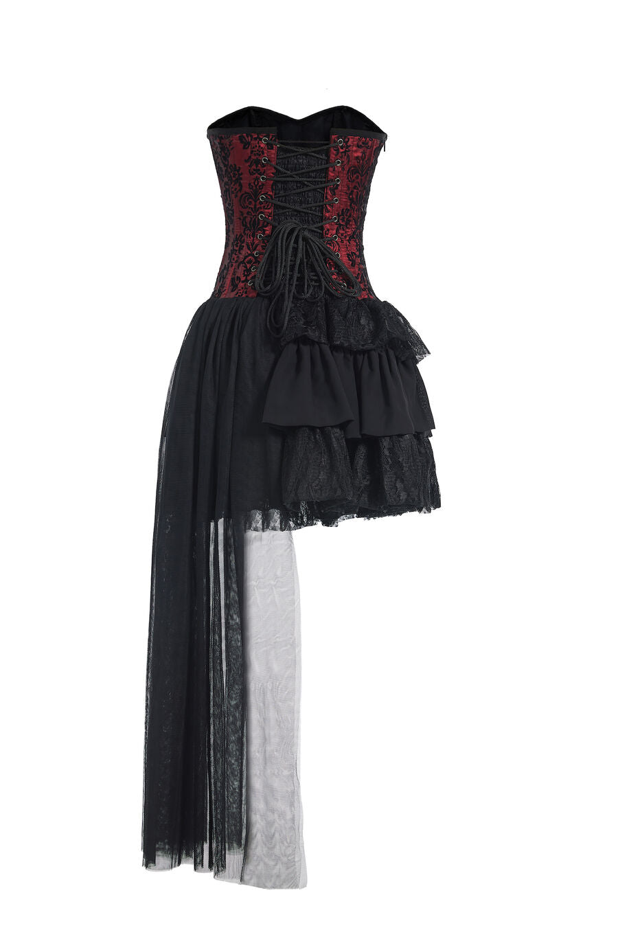 Robe bustier en dentelle gothique ROUGE