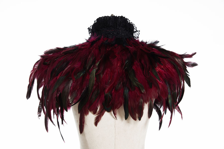 Boléro à Plumes Rouge