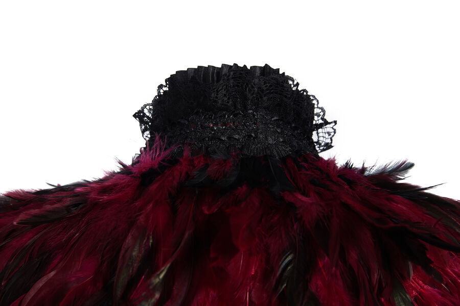 Boléro à Plumes Rouge