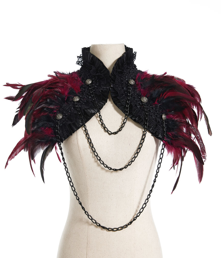 Boléro à Plumes Rouge