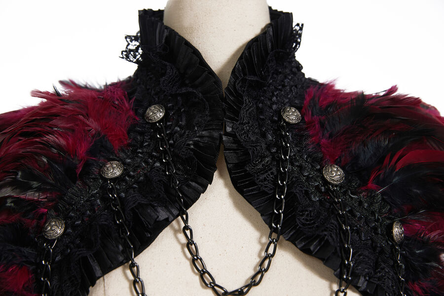 Boléro à Plumes Rouge