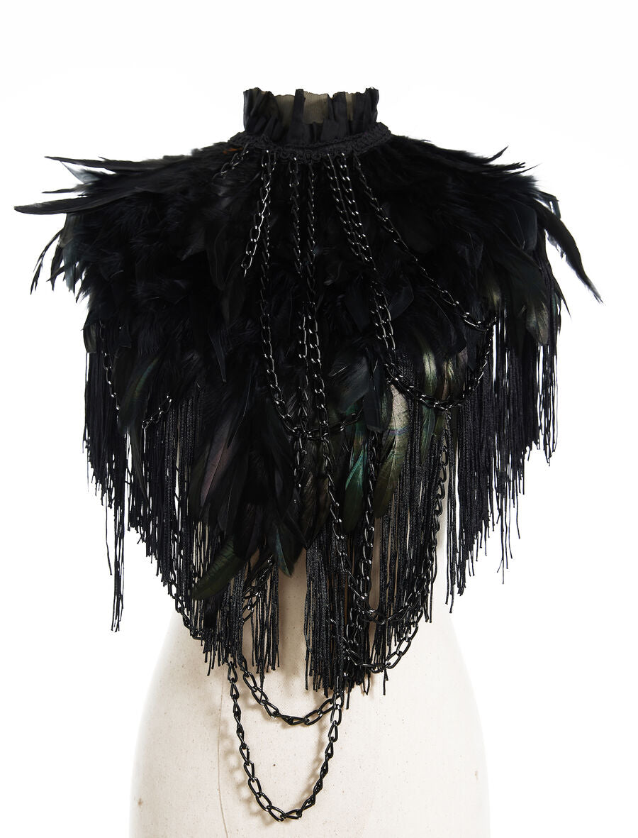 Boléro GOTHIQUE à Plumes NOIR