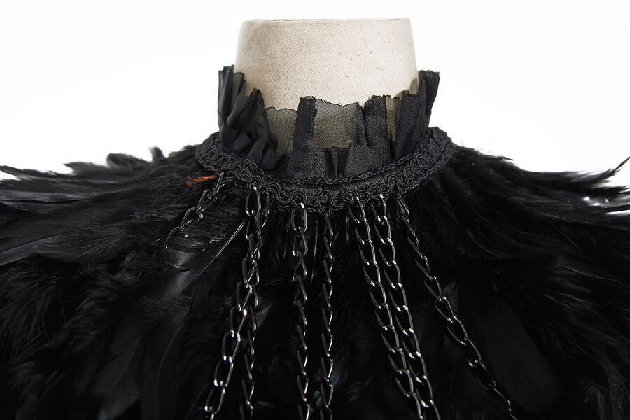 Boléro GOTHIQUE à Plumes NOIR