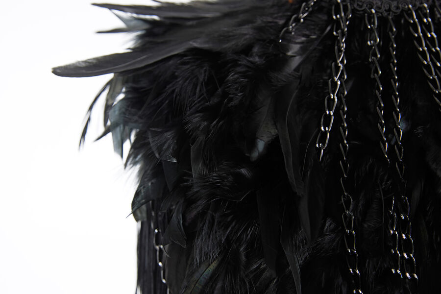Boléro GOTHIQUE à Plumes NOIR
