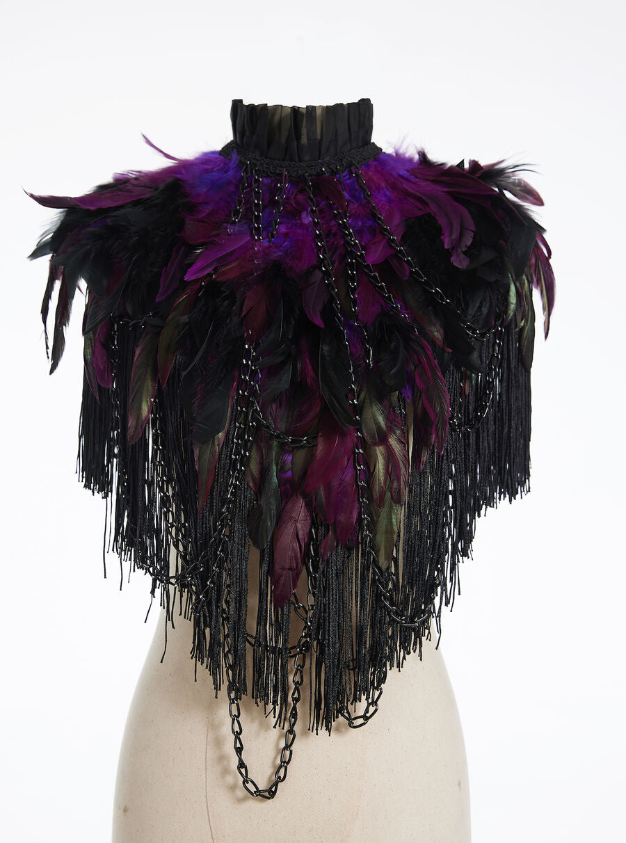 Boléro GOTHIQUE à Plumes violet