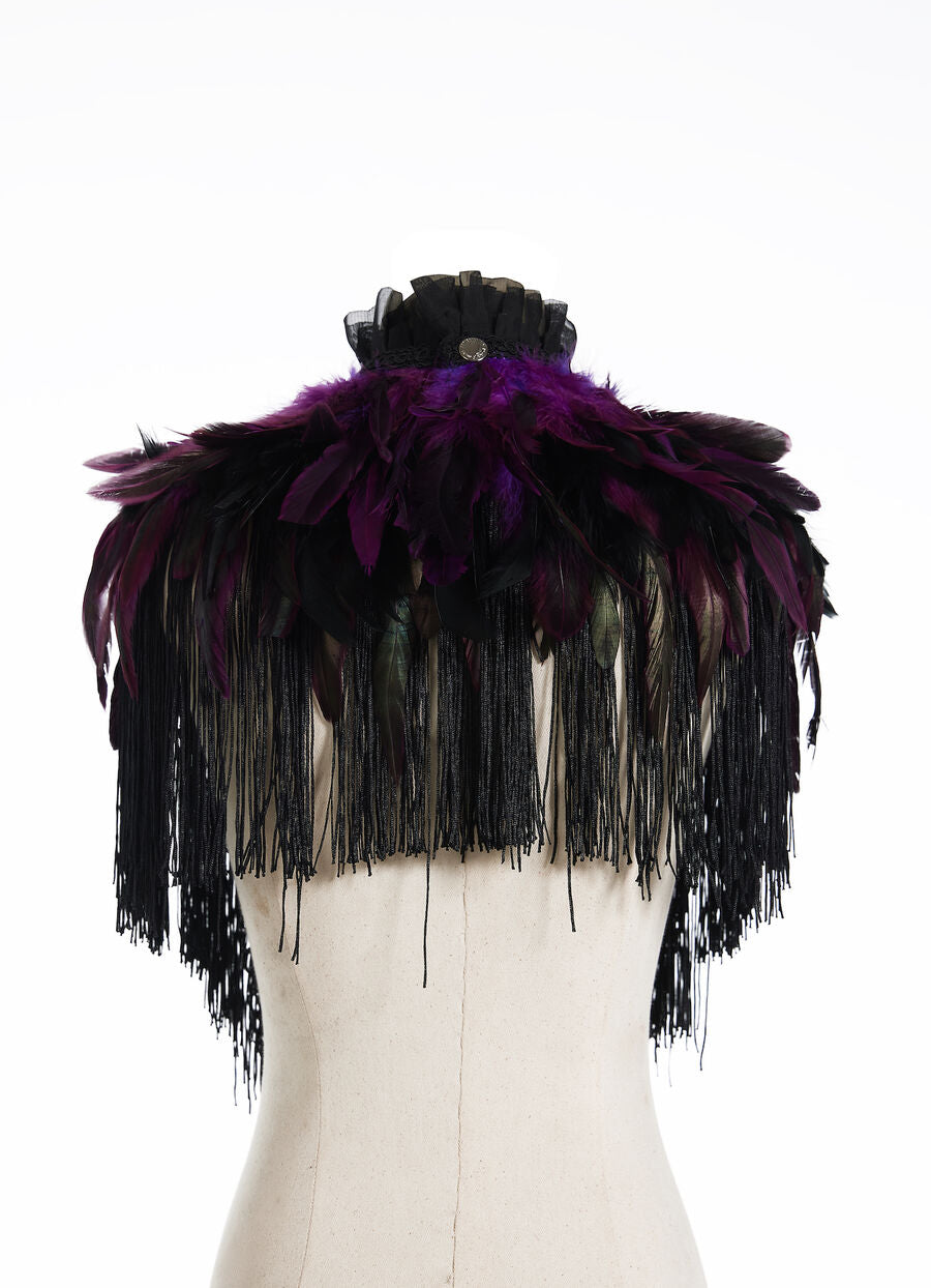 Boléro GOTHIQUE à Plumes violet